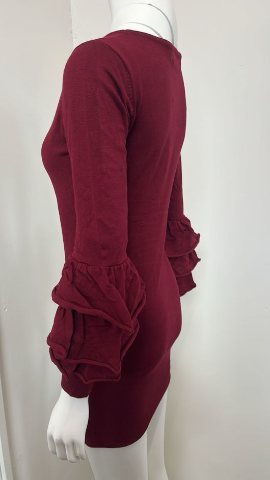 Wine Soft Knit Jumper Dress