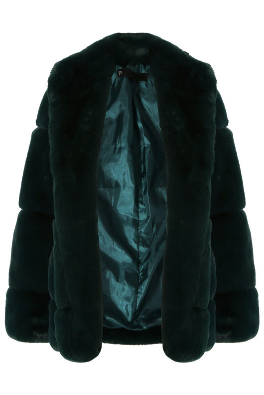 Faux Fur Coat with Funnel Neck