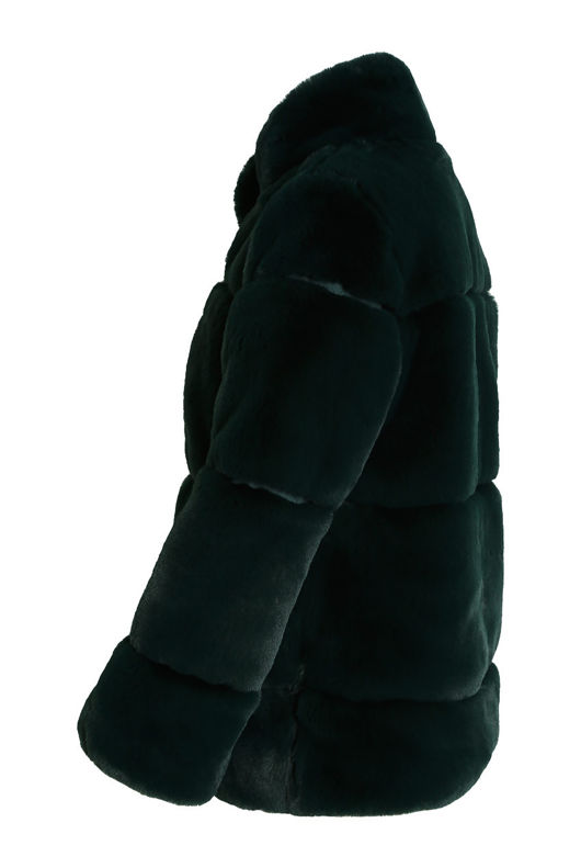 Faux Fur Coat with Funnel Neck