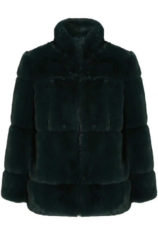 Faux Fur Coat with Funnel Neck