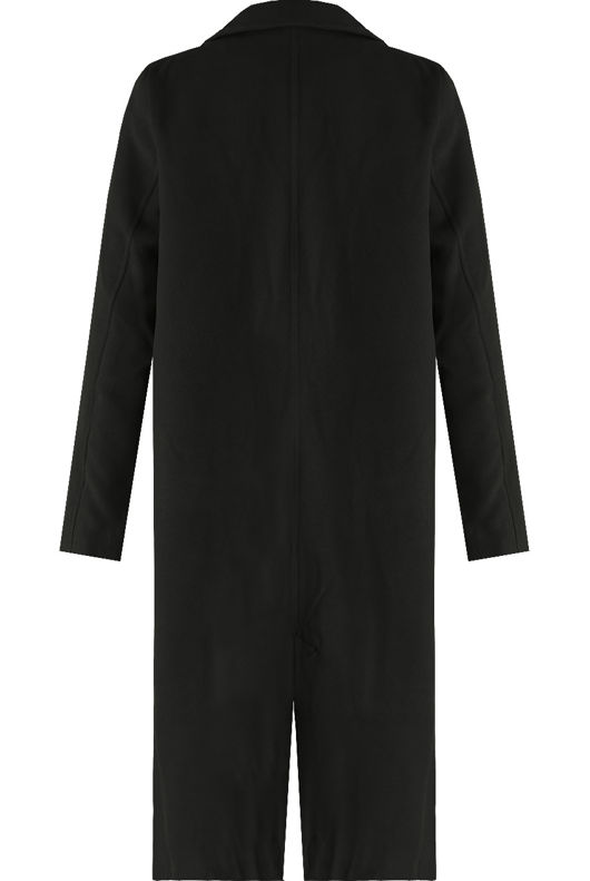 Black Side Pocketed Back Slit Coat