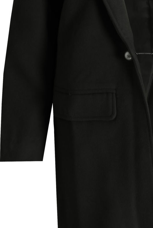 Black Side Pocketed Back Slit Coat