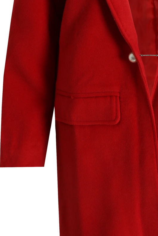 Red Side Pocketed Back Slit Coat