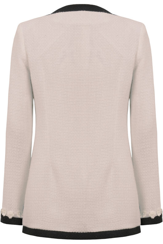 Peach Contrast Flower Detail Front Hook Jacket 