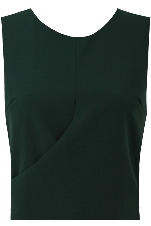 Green Cross Over Sleeveless Top 