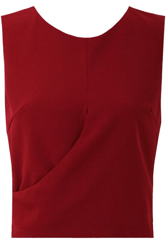 Wine Cross Over Sleeveless Top 