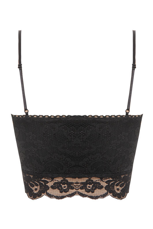Black Floral Lace Detailed Sleeveless Tops