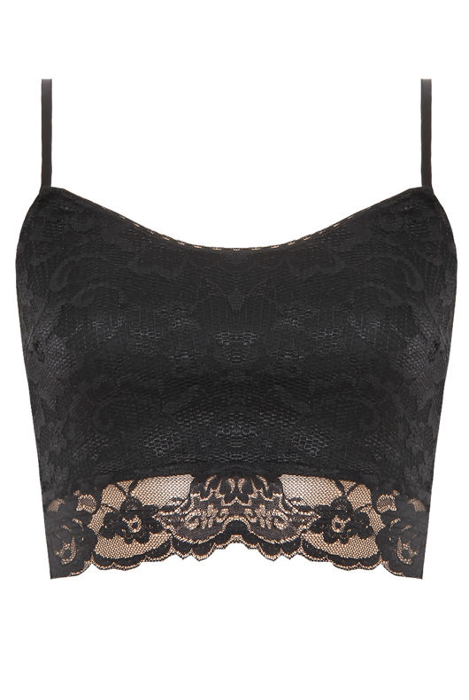 Black Floral Lace Detailed Sleeveless Tops