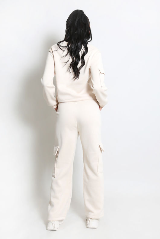 Jersey Sweatshirt And Wide Leg Cargo Set