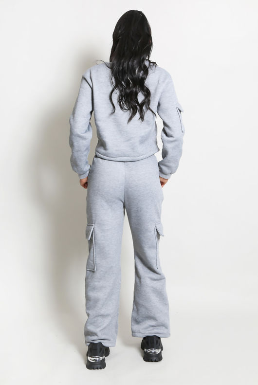 Jersey Sweatshirt And Wide Leg Cargo Set
