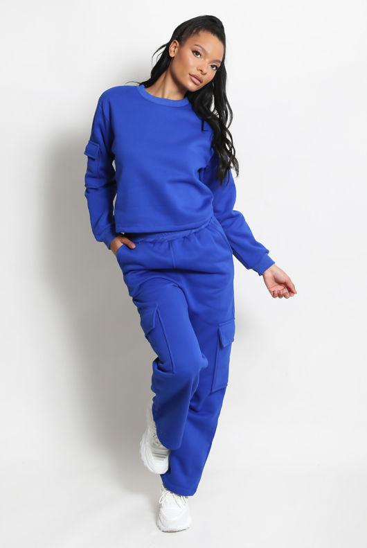 Jersey Sweatshirt And Wide Leg Cargo Set
