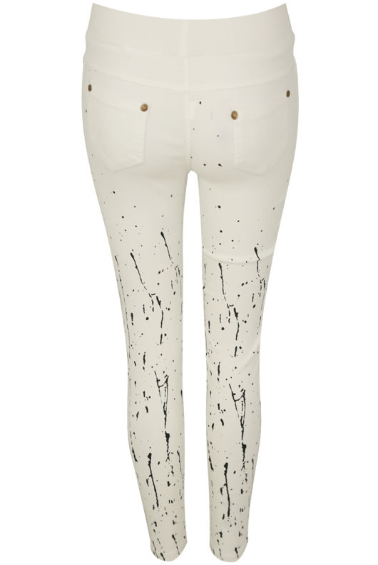 Paint Splatter Push Up Jeggings in Black-Copy