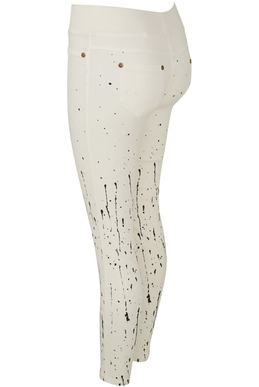 Paint Splatter Push Up Jeggings in Black-Copy