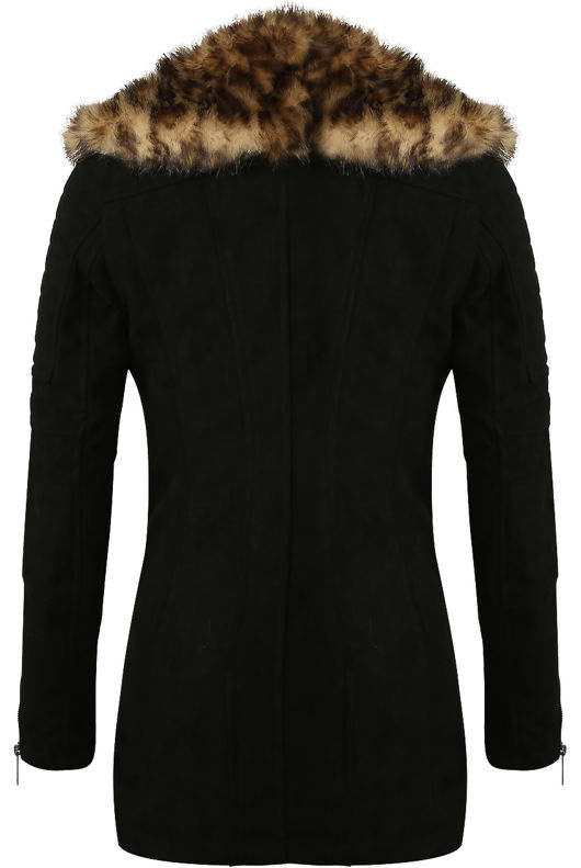PU Detachable Fur Collar Jacket