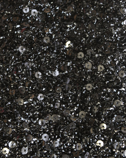 Pale Brown Black Sequin & Glitter Heart Vest