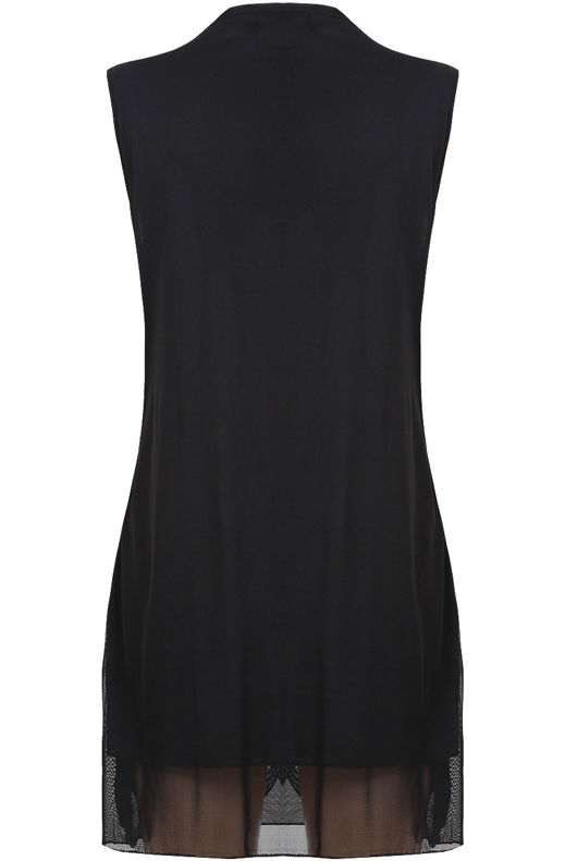 Black Lace Fall Layered Fitted Dress 