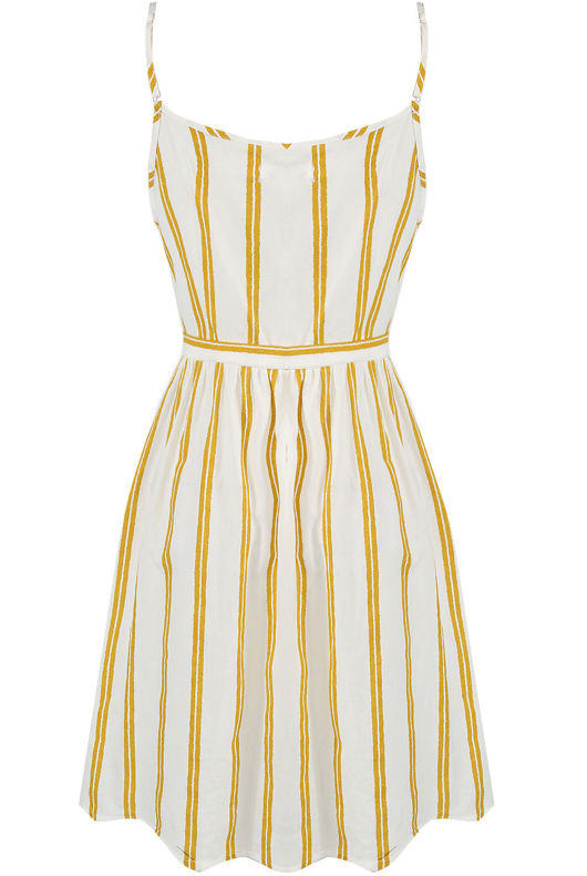 Yellow Stripes Button Up Cami Mini Dress