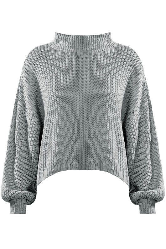 Grey Turtle Neck Cable Knit Jumpers