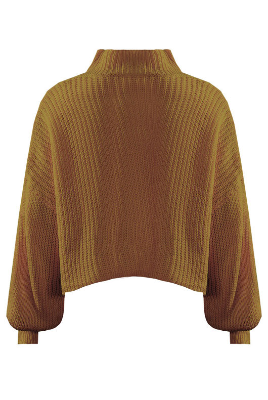 Mustard Turtle Neck Cable Knit Jumpers