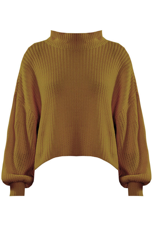 Mustard Turtle Neck Cable Knit Jumpers