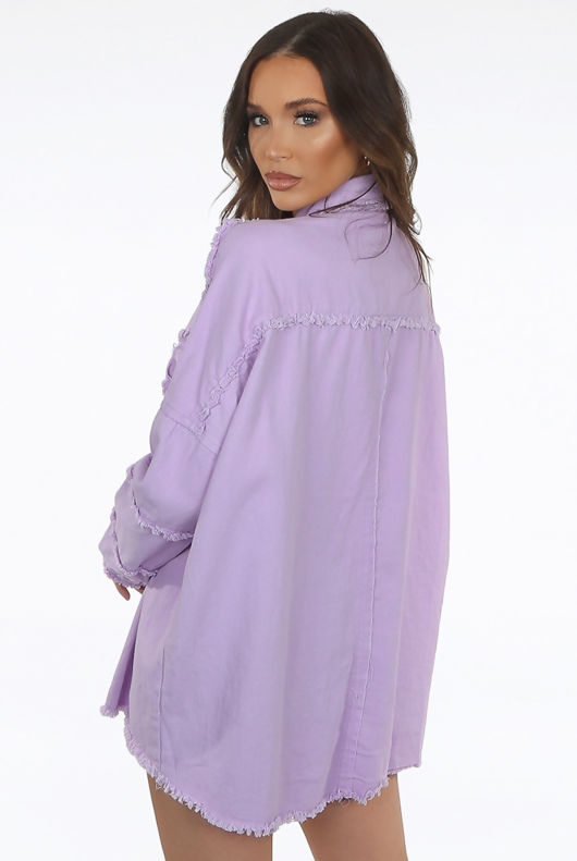 Oversized Denim Lilac Shacket