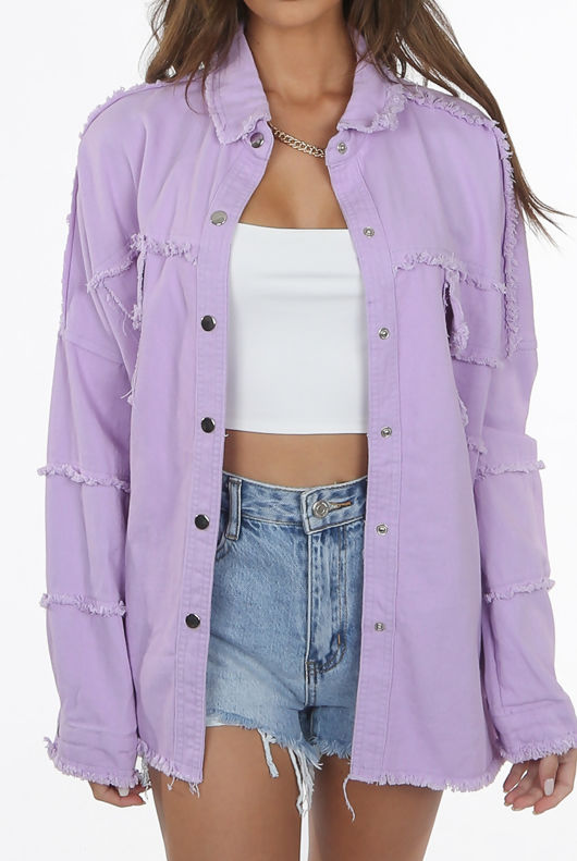 Oversized Denim Lilac Shacket