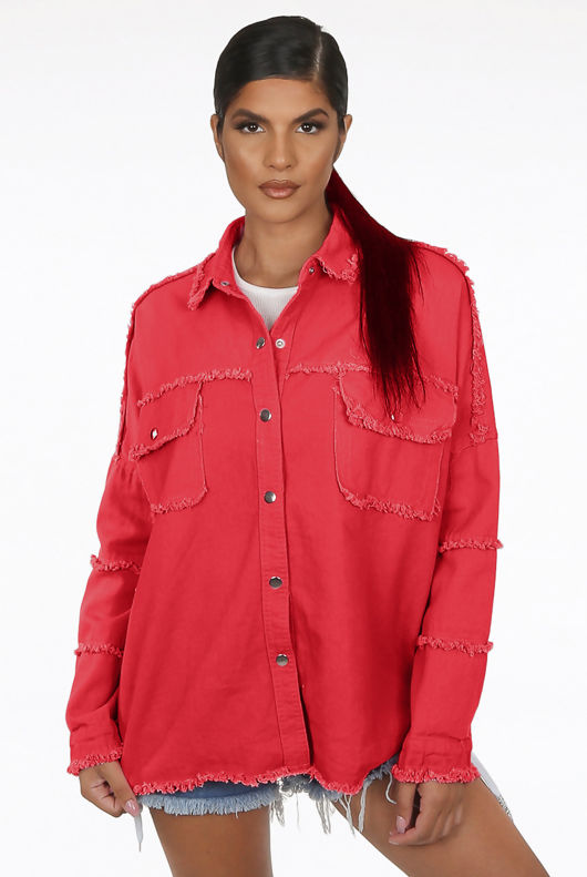 Oversized Denim Fuschia Shacket
