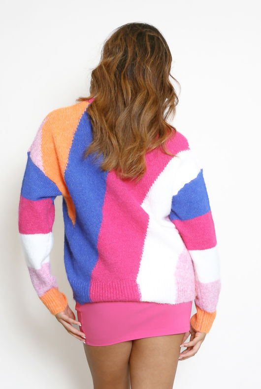 Fuschia Block Stripe Jumper