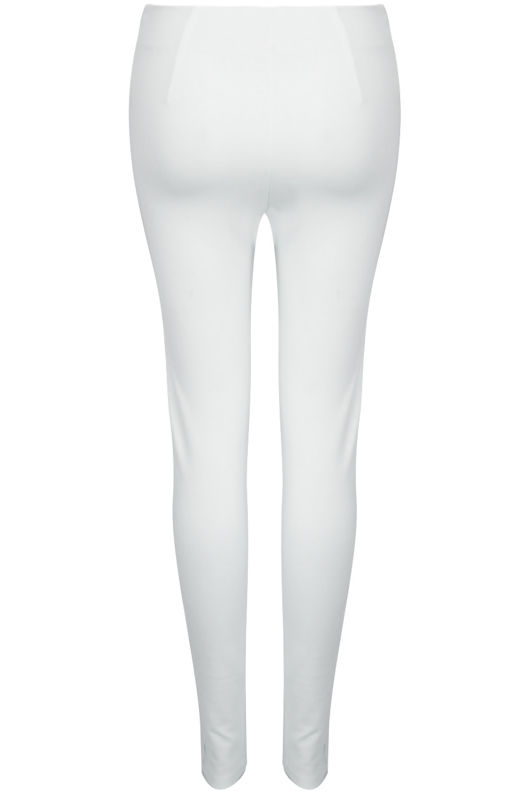 White Front Dual Zipped Pants