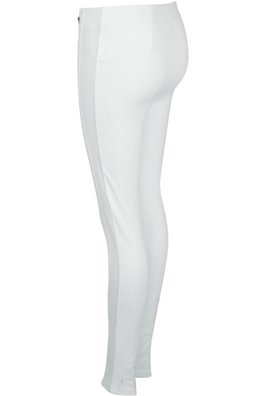 White Front Dual Zipped Pants