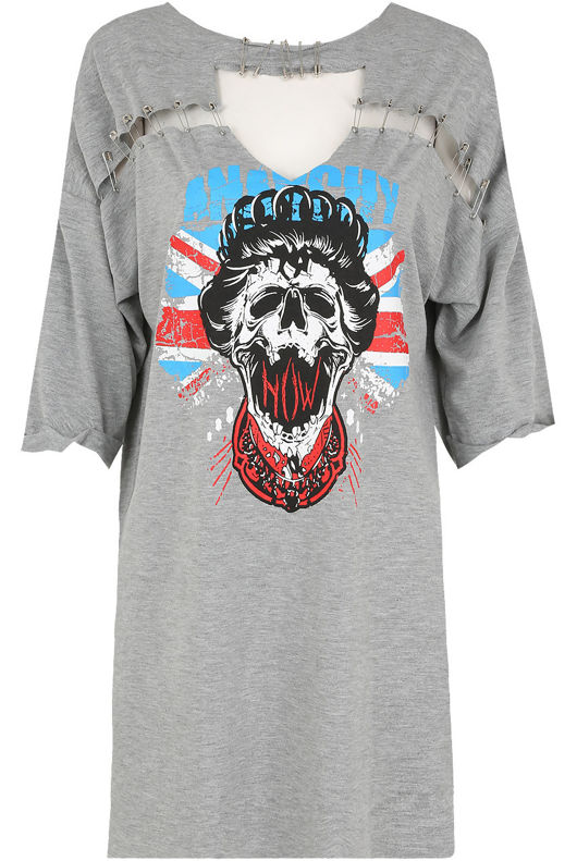 Grey Safety Pin T-Shift Dress