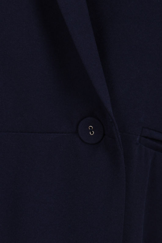 Navy Single Button Loose Over Coat