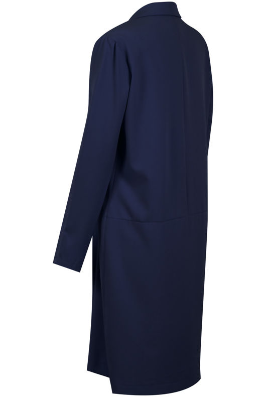 Navy Single Button Loose Over Coat