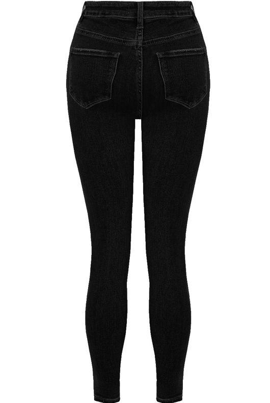 Black Distressed Ankle Super Skinny Jeans
