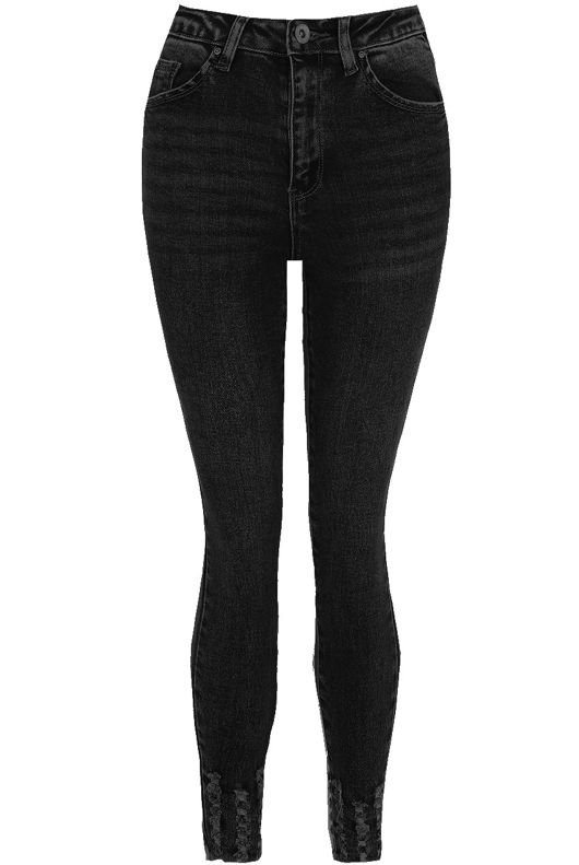 Black Distressed Ankle Super Skinny Jeans