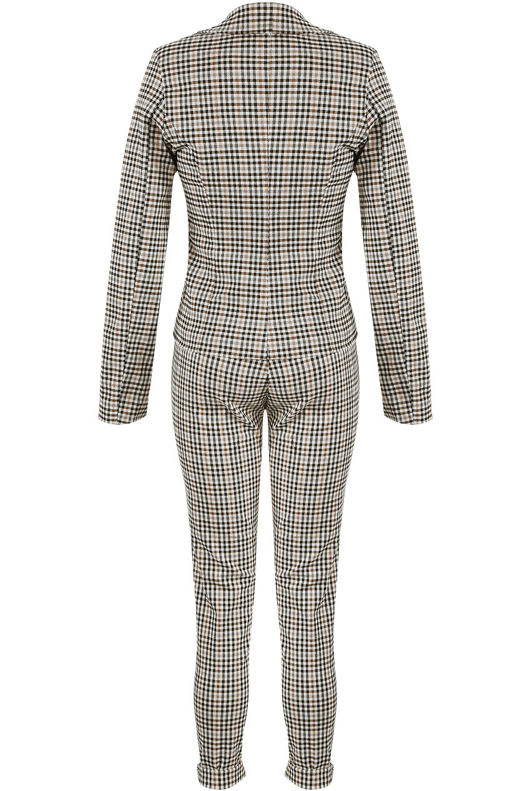 Check Single Button Blazer & Pants Co-Ord