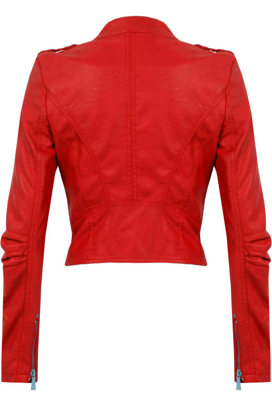 Red Scarlet PVC Biker Jacket