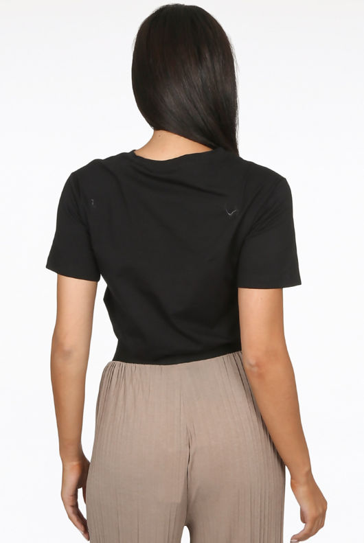 Black Diamante Heart Trim Tees