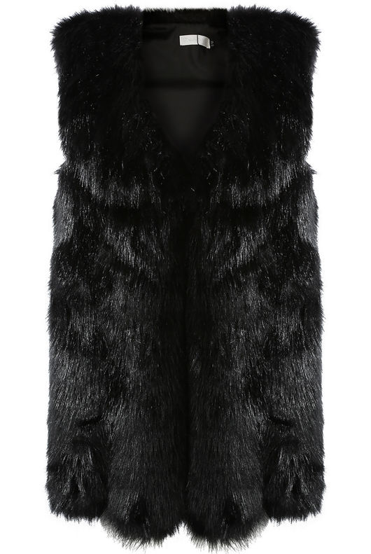 Black Faux Fur Gilet 