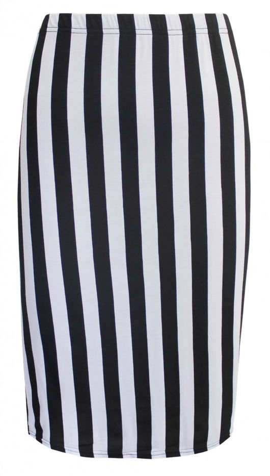 Black & White Vertical Stripes Mini Skirt