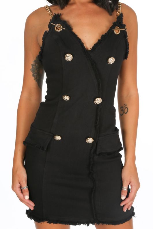 Black Denim Mini Dress