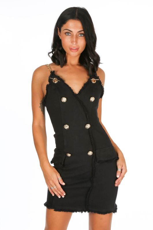 Black Denim Mini Dress