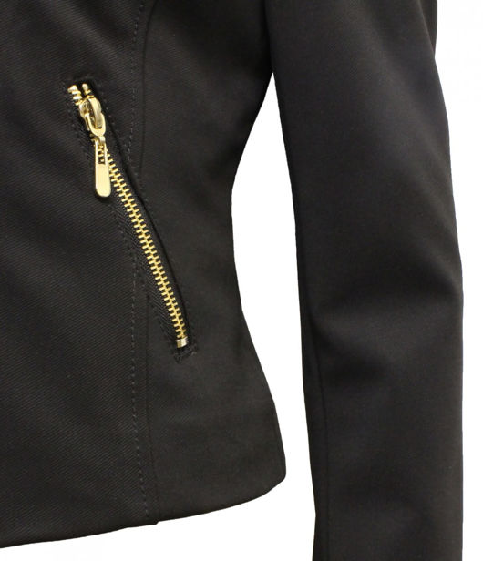 Black Double Zip Style PVC Panel Jacket