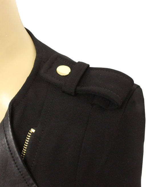 Black Double Zip Style PVC Panel Jacket