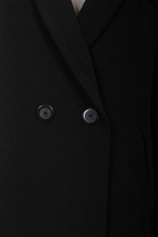 Black Tailored Side Zipped Overcoat