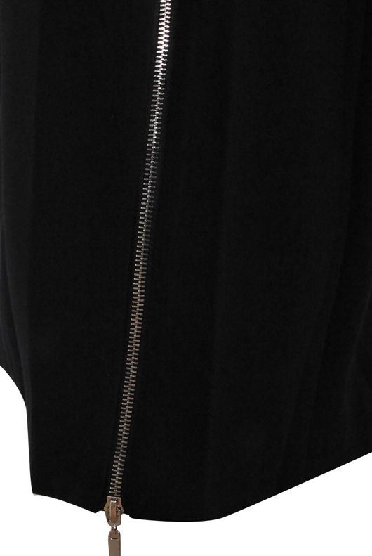Black Tailored Side Zipped Overcoat