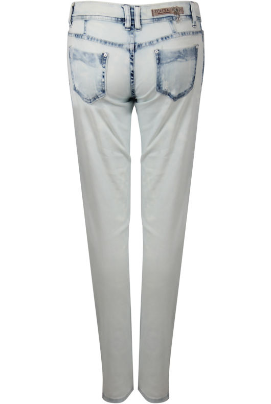 Faded Denim Patchwork Jeans