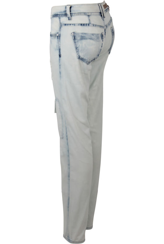 Faded Denim Patchwork Jeans