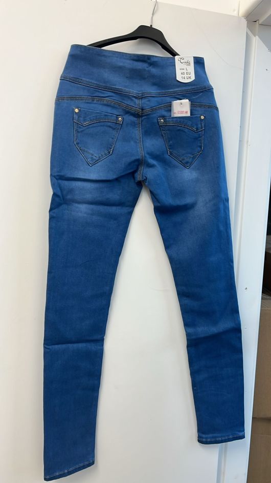 Light Blue Denim Washed High Waisted Skinny Jeans