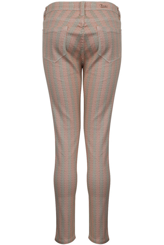 Pink Striped Skinny Jeans